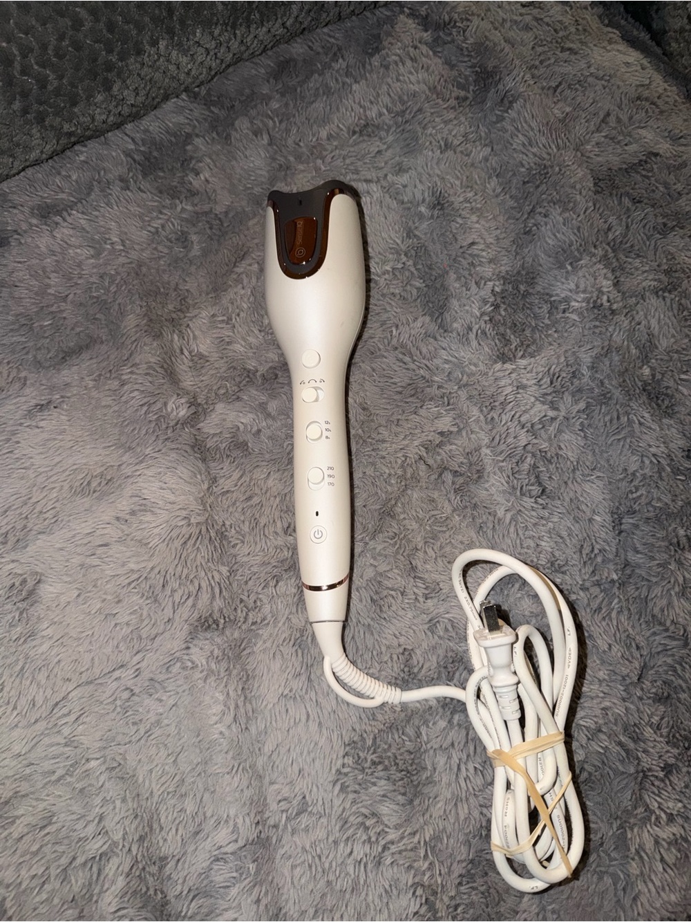 Philips White Corded automatic hair curler with Ceramic Plates